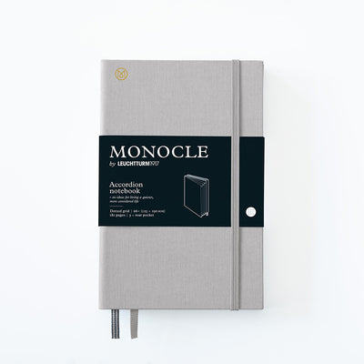 Leuchtturm Monocle Hardcover B6+ Accordion Notebook Dot-Grid - Light Grey