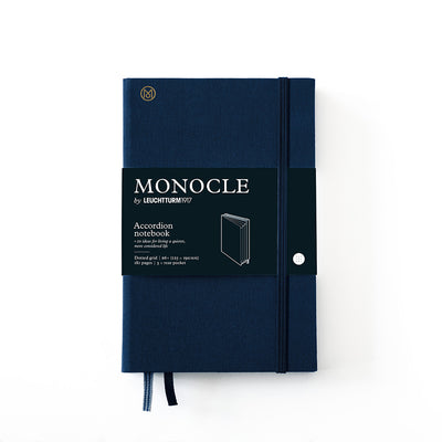 Leuchtturm Monocle Hardcover B6+ Accordion Notebook Dot-Grid - Navy