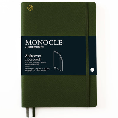 Leuchtturm Monocle Softcover Notebook B5 , Dot-Grid - Olive