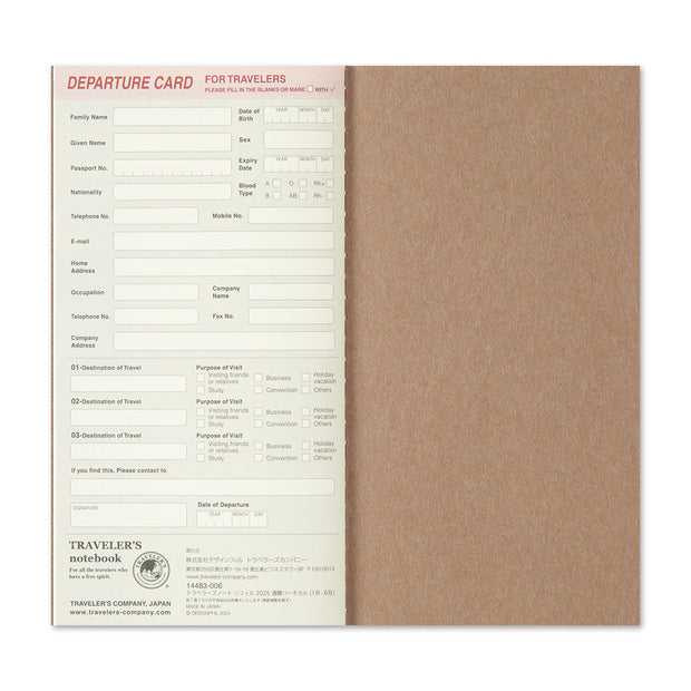 Traveler's Notebook 2025 Weekly Vertical Planner, Regular Size