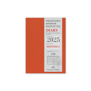 Traveler's Notebook 2025 Monthly Planner , Passport Size