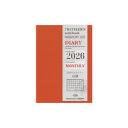 TRAVELER'S notebook Passport Size Refill 2026 Monthly