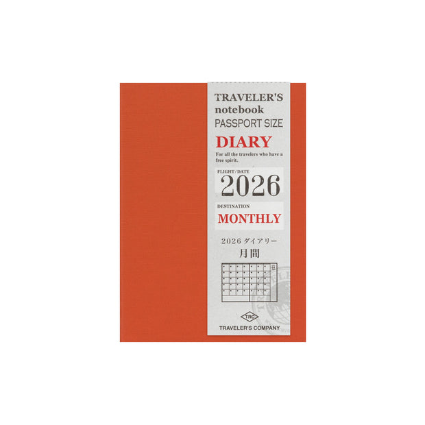 TRAVELER'S notebook Passport Size Refill 2026 Monthly