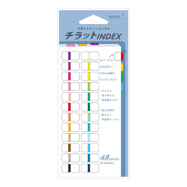 Midori Index Label Chiratto, 24 vivid colours