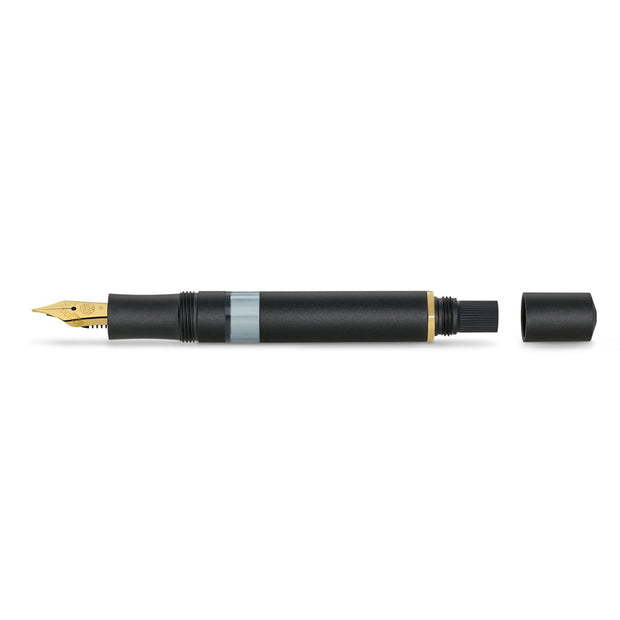 Kaweco Piston Sport AL Fountain Pen, Black - B (Broad)