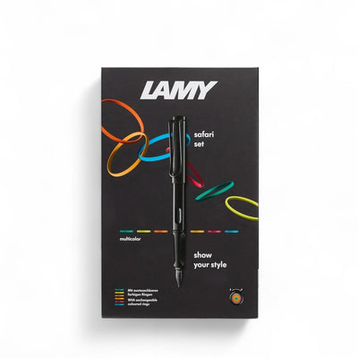 Lamy Safari All Black Multicolour Gift Set - EF (Extra Fine)