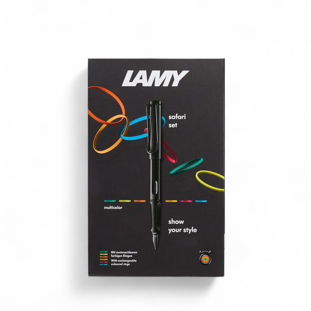 Lamy Safari All Black Multicolour Gift Set - EF (Extra Fine)