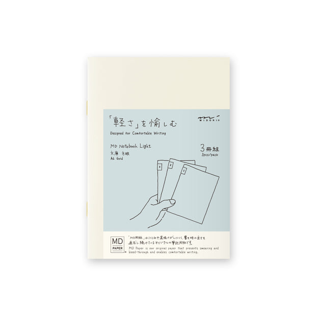 Midori MD Notebook Light A6  (Set of 3) - Grid