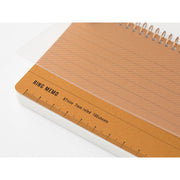 Midori Horizontal Ring Memo Notebook B7, Ruled 7mm - noteworthy