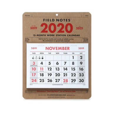 Field Notes Workstation Calendar 2020 - noteworthy