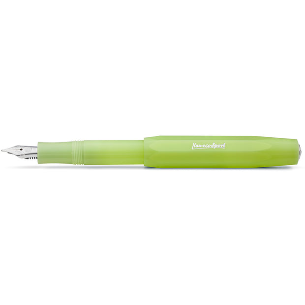 Kaweco Frosted Sport Fountain Pen, Lime - B  (Broad Nib)