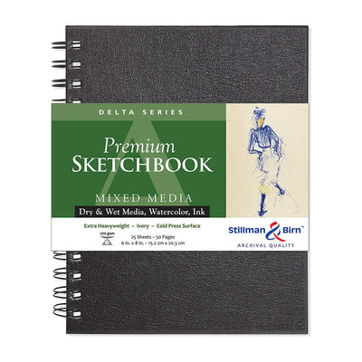 Stillman & Birn, Delta Series Wirebound Sketchbook, Hardcover (6in. x 8in.) - Ivory - noteworthy