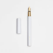ystudio Resin Fountain Pen, White - F (Fine nib) - noteworthy