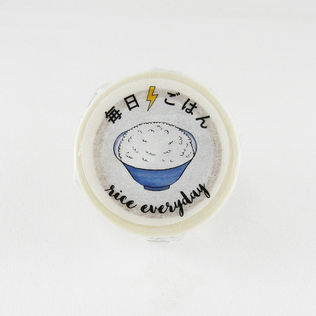 Round Top + Nihongo Flashcards Washi Tape  - Rice Everyday - noteworthy